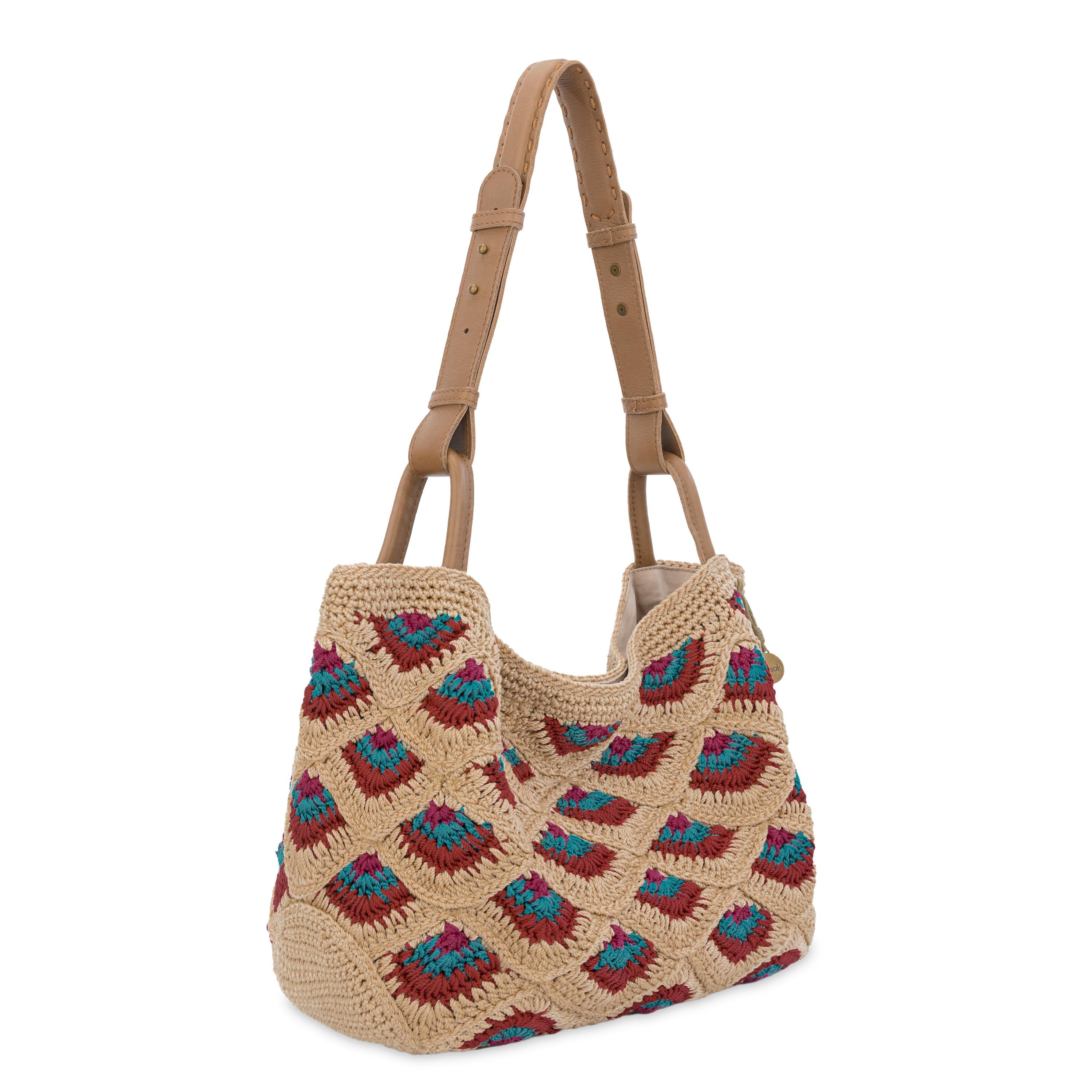 The Sak Los Feliz Medium Tote - Hand Crochet - Bamboo Mermaid
