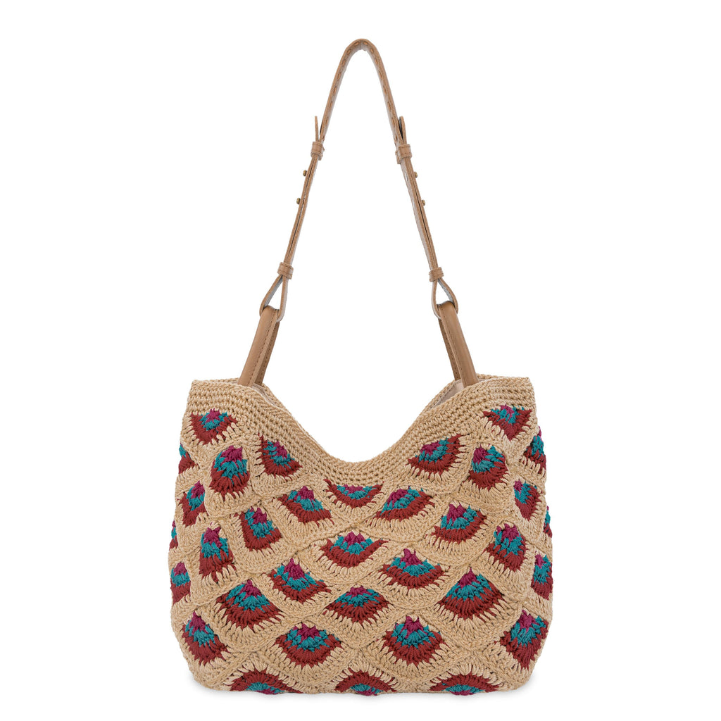 The Sak Los Feliz Medium Tote - Hand Crochet - Bamboo Mermaid