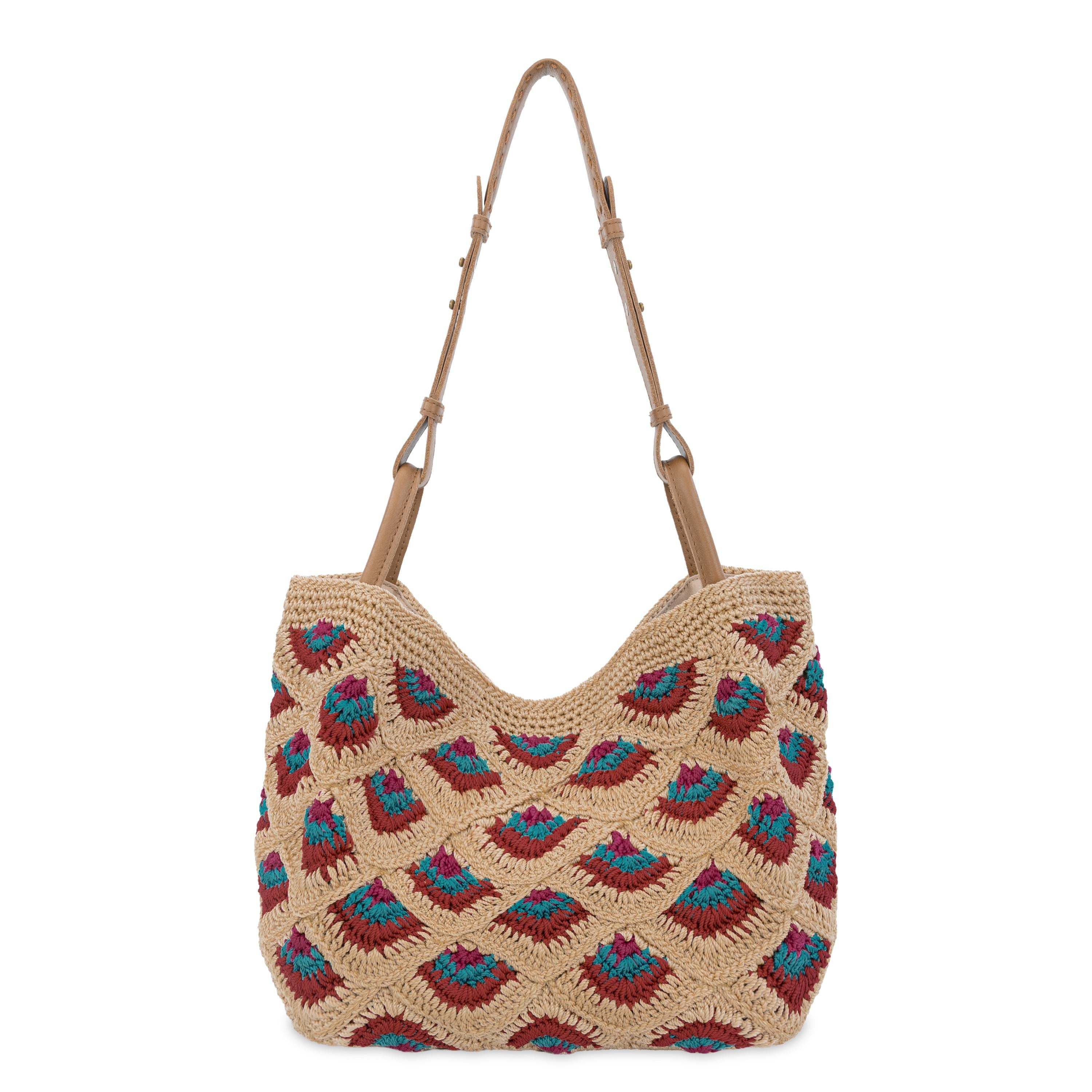 The Sak Los Feliz Medium Tote - Hand Crochet - Bamboo Mermaid