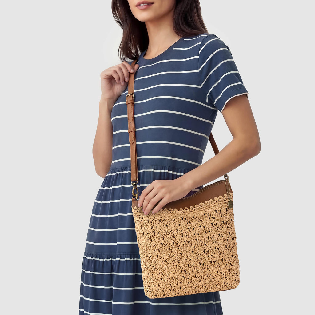 The Sak Lucia Crossbody - Straw - Natural Primrose