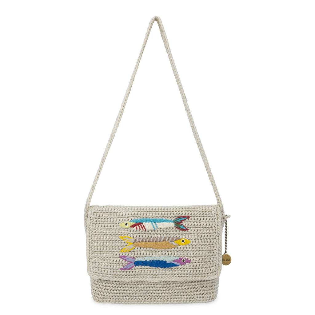The Sak Marlow Flap Shoulder Bag - Hand Crochet - Sardines