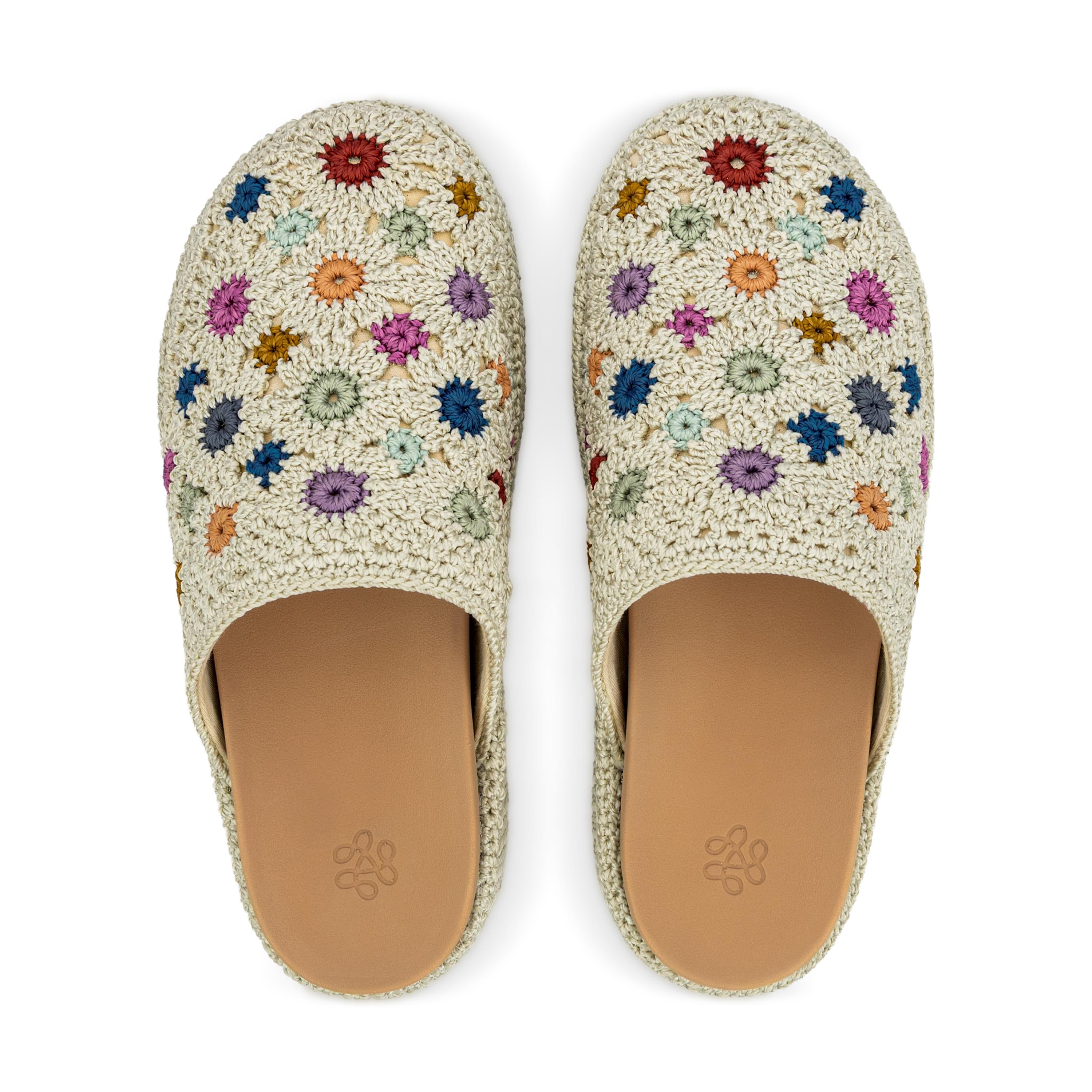 The Sak Bryn Slip On Clog -|Polypropylene Yarn - Natural Multi Flower|