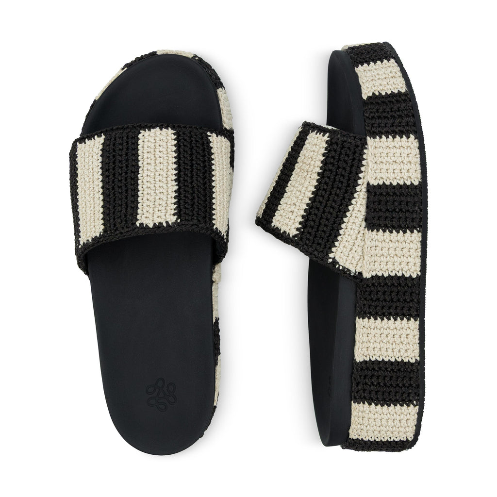 The Sak Olivia Platform Sandal - Hand Crochet - Black Stripe
