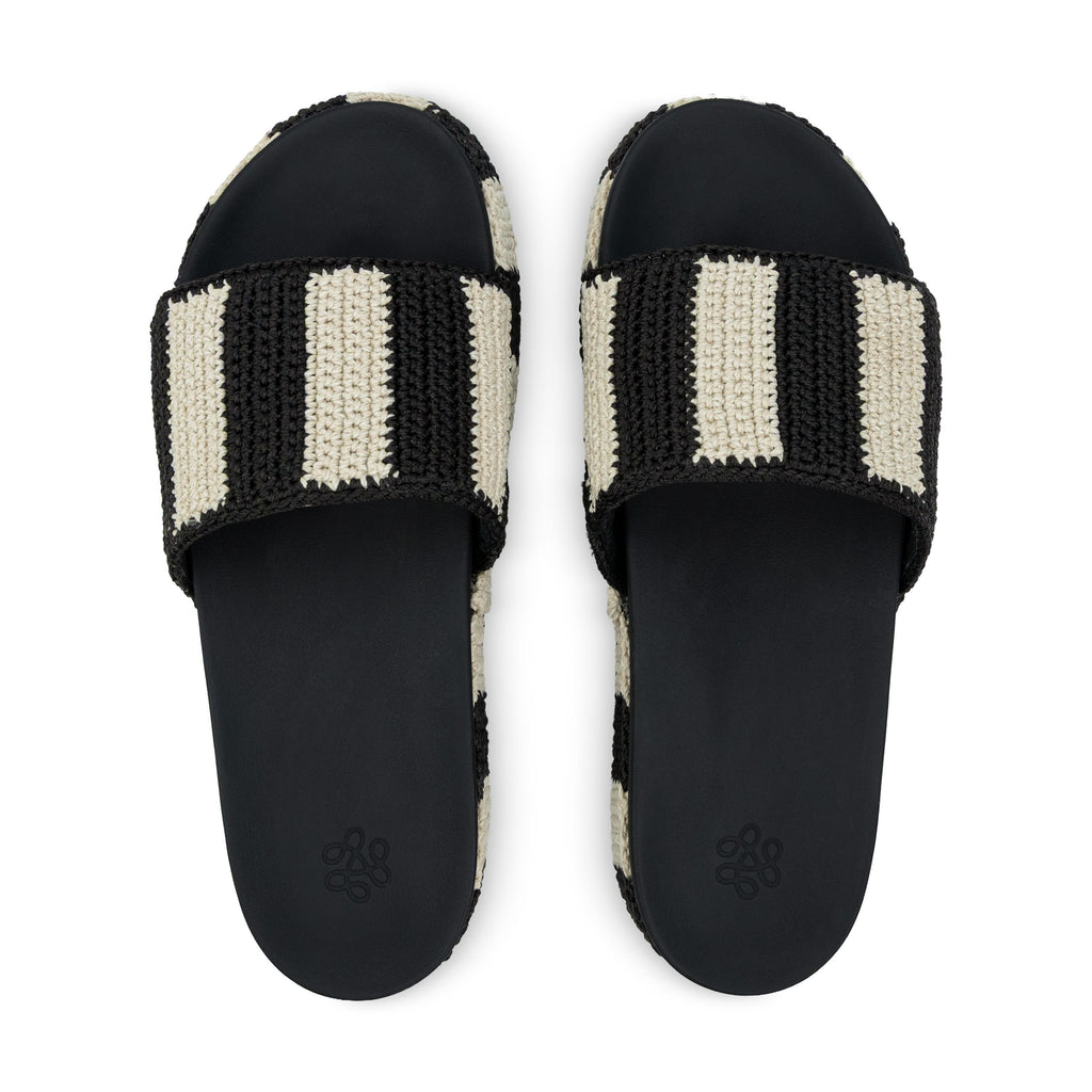 The Sak Olivia Platform Sandal - Hand Crochet - Black Stripe
