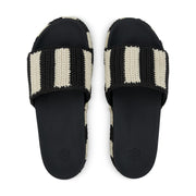 Olivia Platform Sandal - Hand Crochet - Black Stripe