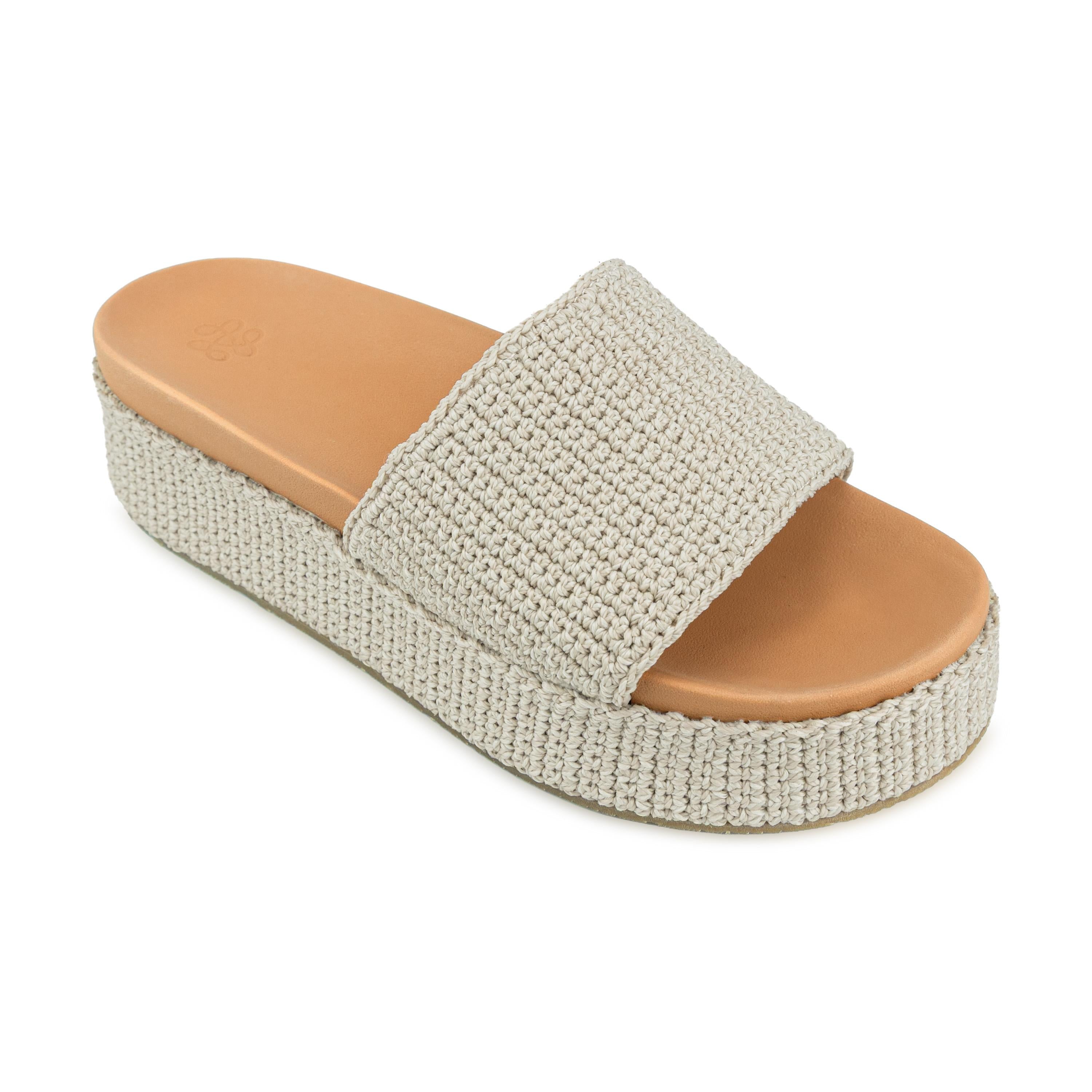 The Sak Olivia Platform Sandal - Hand Crochet - Ecru