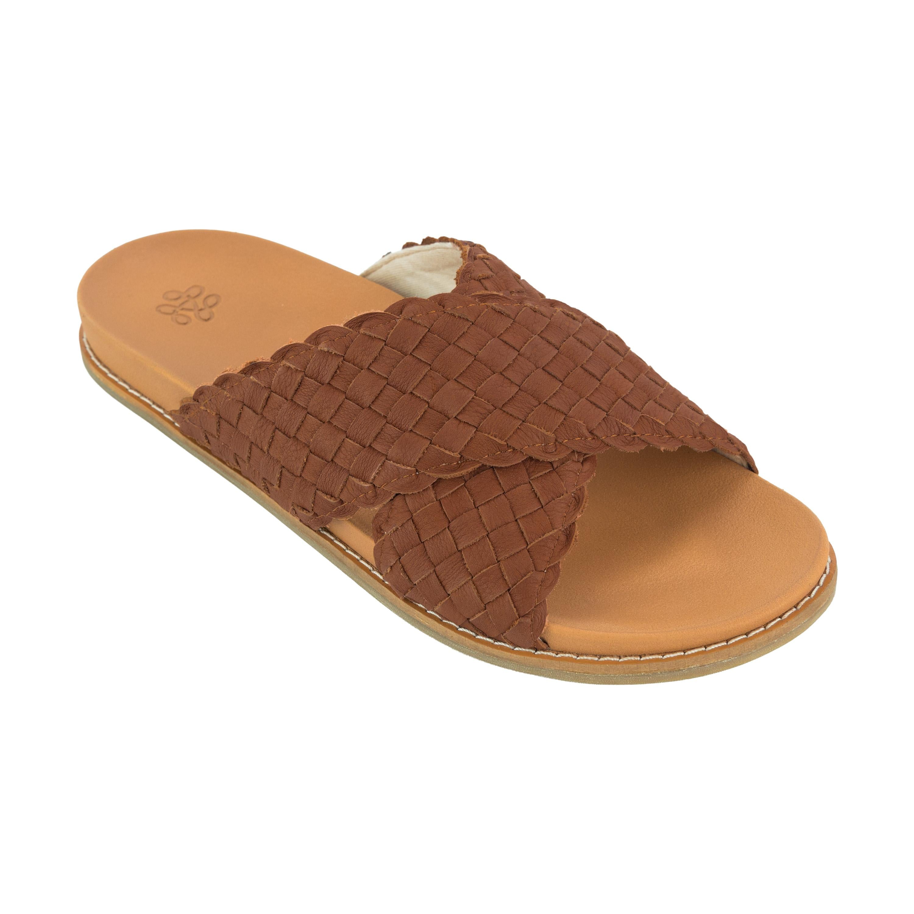 The Sak Penelope Sandal - Leather - Cognac Woven
