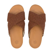 Penelope Sandal - Leather - Woven Cognac