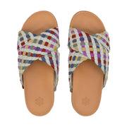 Penelope Sandal - Leather - Woven Stone Multi