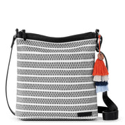 Banyan Basic Crossbody - Straw - Black and White Woven