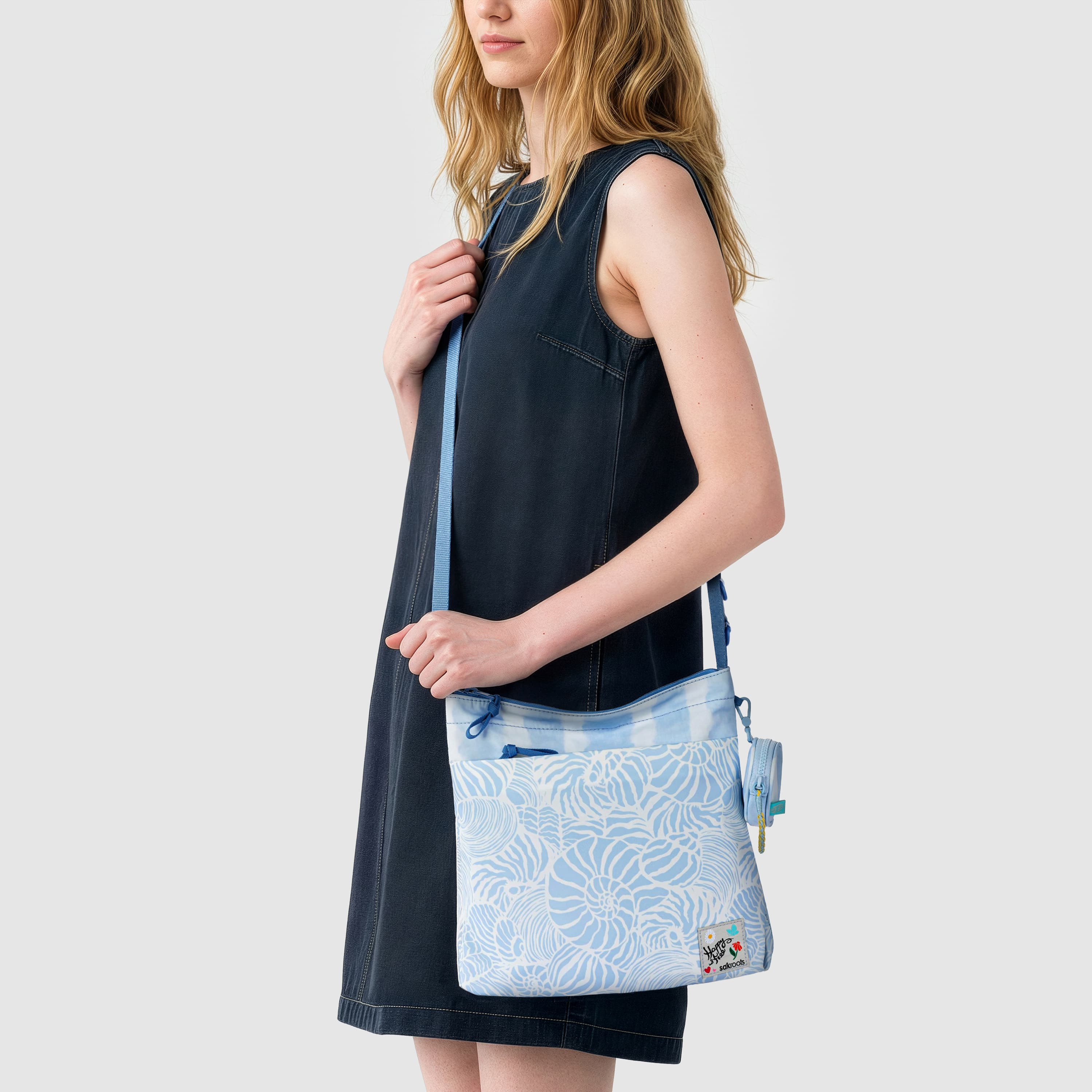 Sakroots Banyan Basic Crossbody - EcoTwill - Blue Aura Seashore