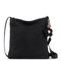 Sakroots Banyan Basic Crossbody - EcoTwill - Black Flower Blossom Quilted