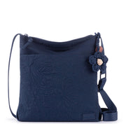 Banyan Basic Crossbody - EcoTwill - Navy Flower Blossom Quilted