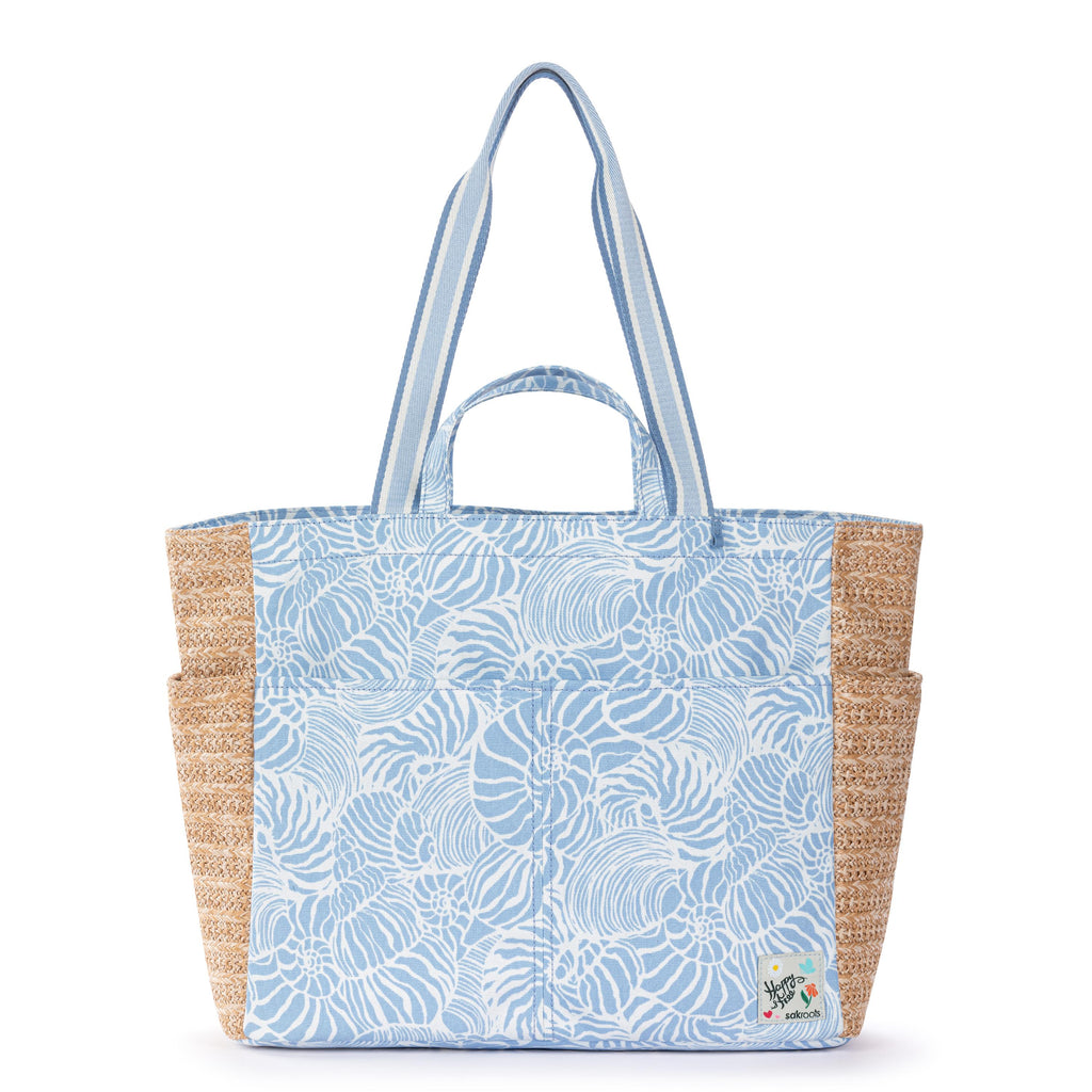 Sakroots Cassia Beach Tote - Canvas - Blue Aura Seashore