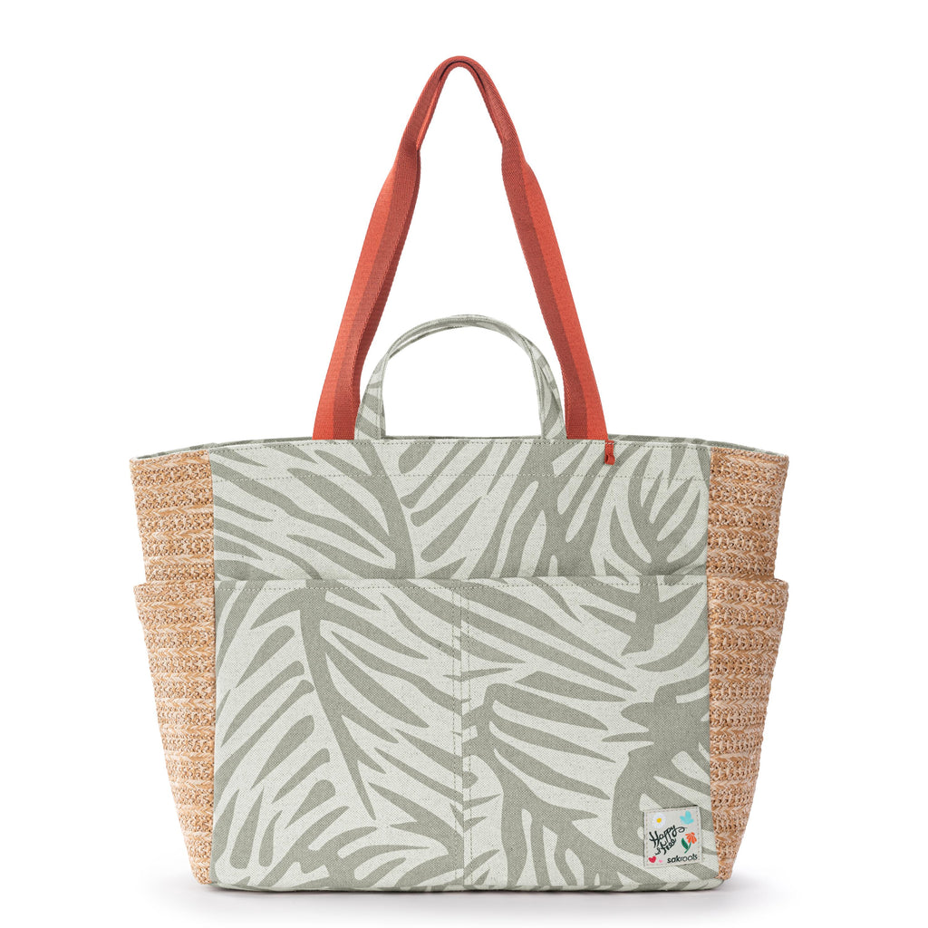 Sakroots Cassia Beach Tote - Canvas - Natural Leaf