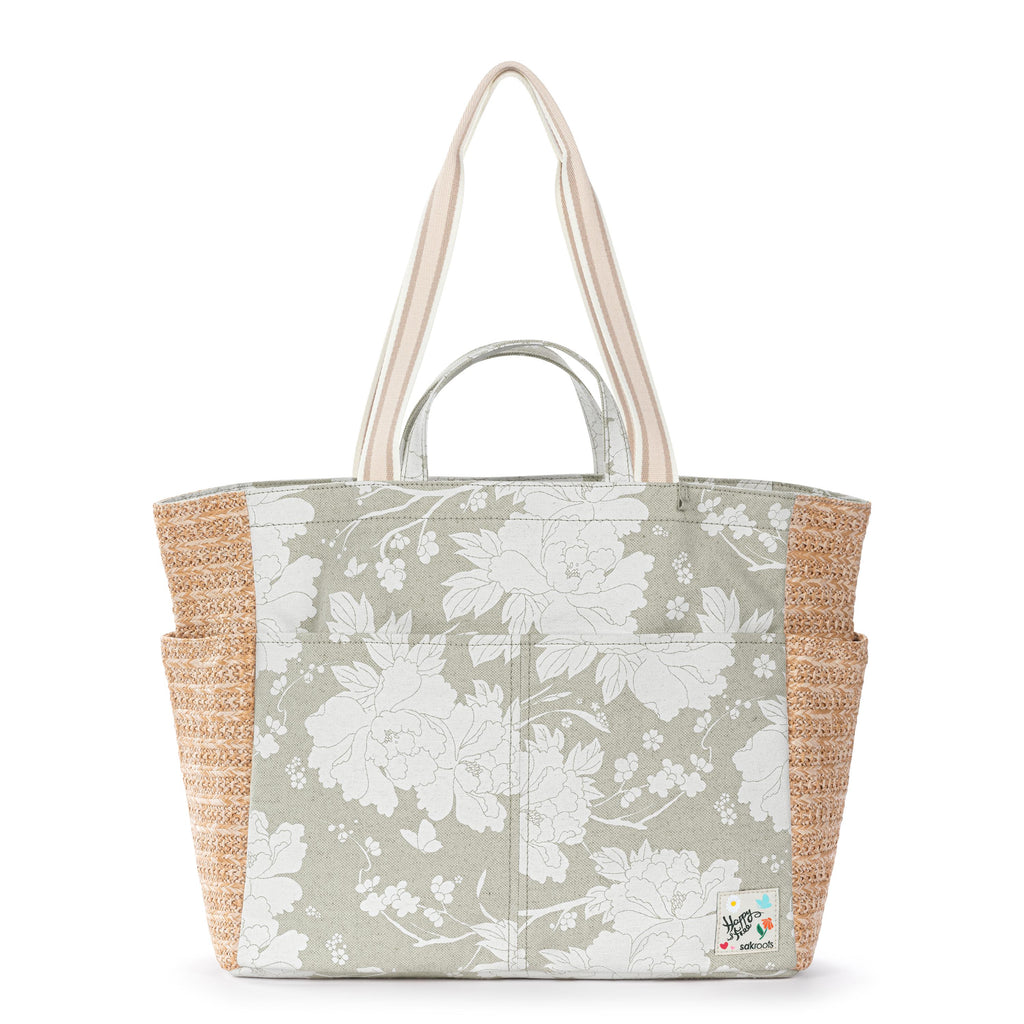 Sakroots Cassia Beach Tote - Canvas - Natural Wild Fleur