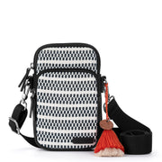 Koa Smartphone Crossbody - Straw - Black and White Woven