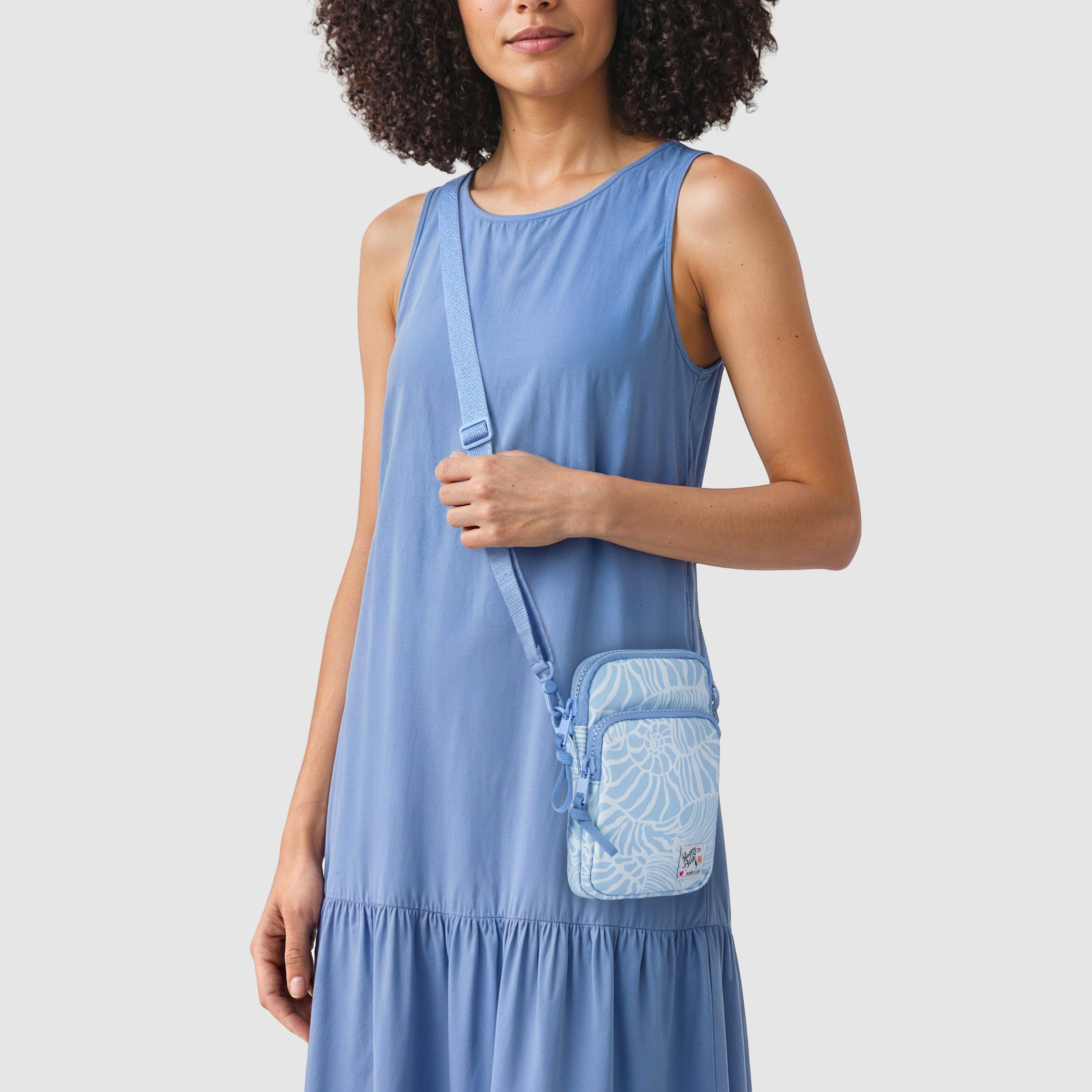 Sakroots Koa Smartphone Crossbody - EcoTwill - Blue Aura Seashore
