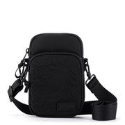 Koa Smartphone Crossbody - EcoTwill - Black Flower Blossom Quilted
