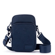 Koa Smartphone Crossbody - EcoTwill - Navy Flower Blossom Quilted