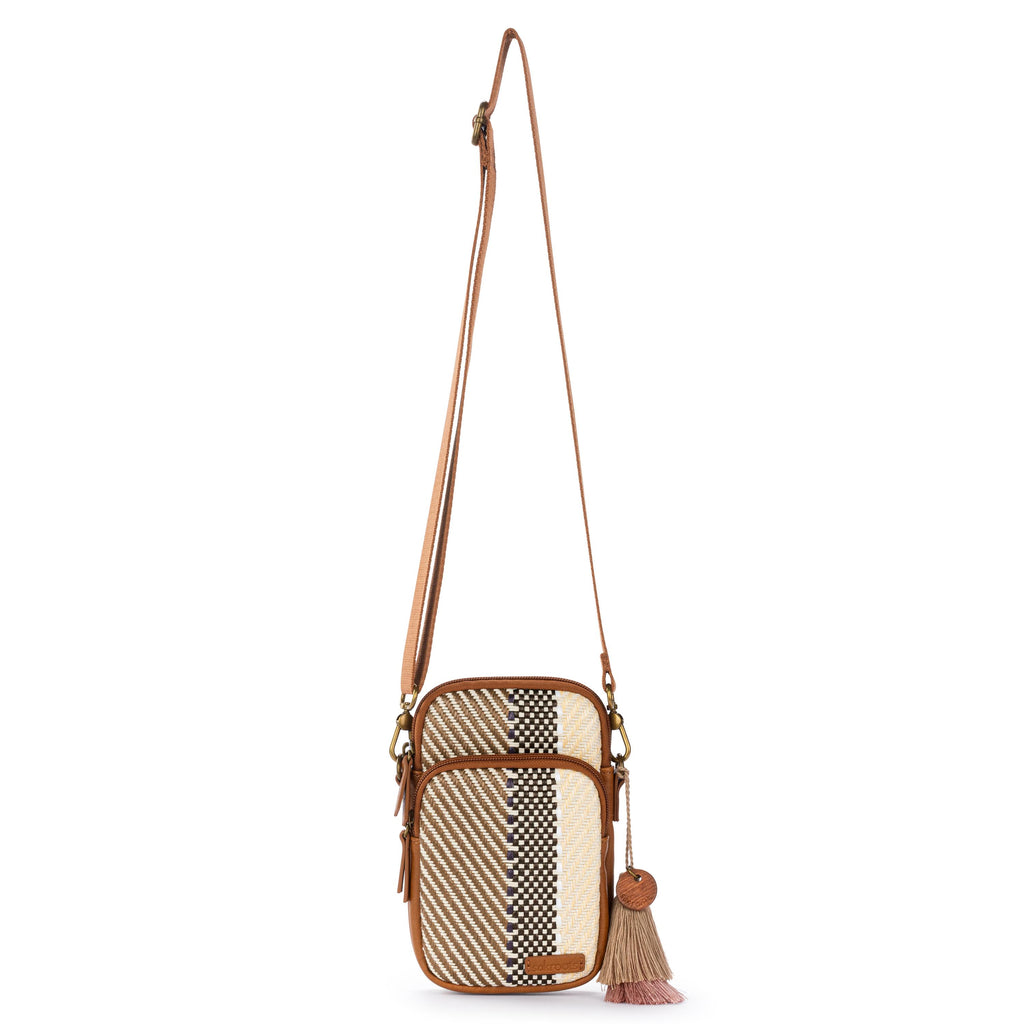 Sakroots Koa Smartphone Crossbody - Straw - Tobacco Batik Woven