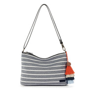Lumi Crossbody - Straw - Black and White Woven