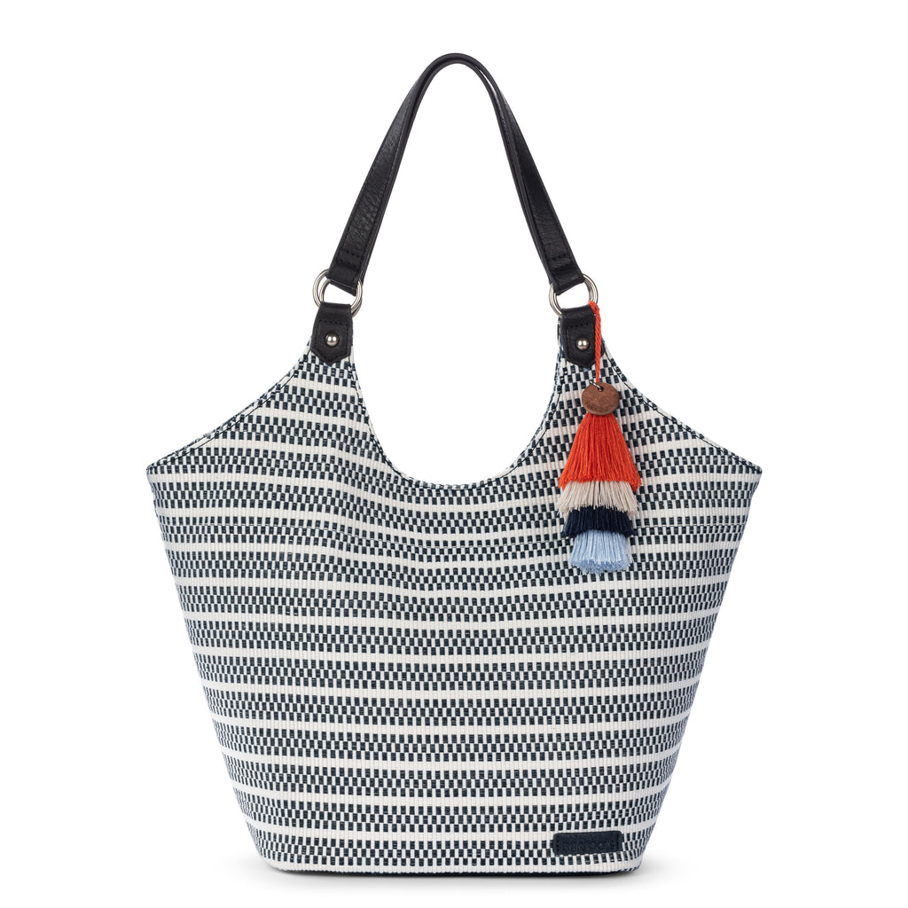 Sakroots Roma Shopper - Straw - Black and White Woven