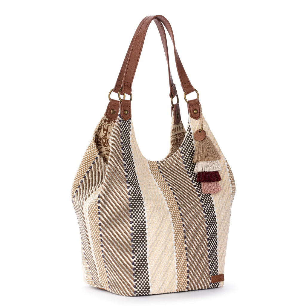 Sakroots Roma Shopper - Straw - Tobacco Batik Woven