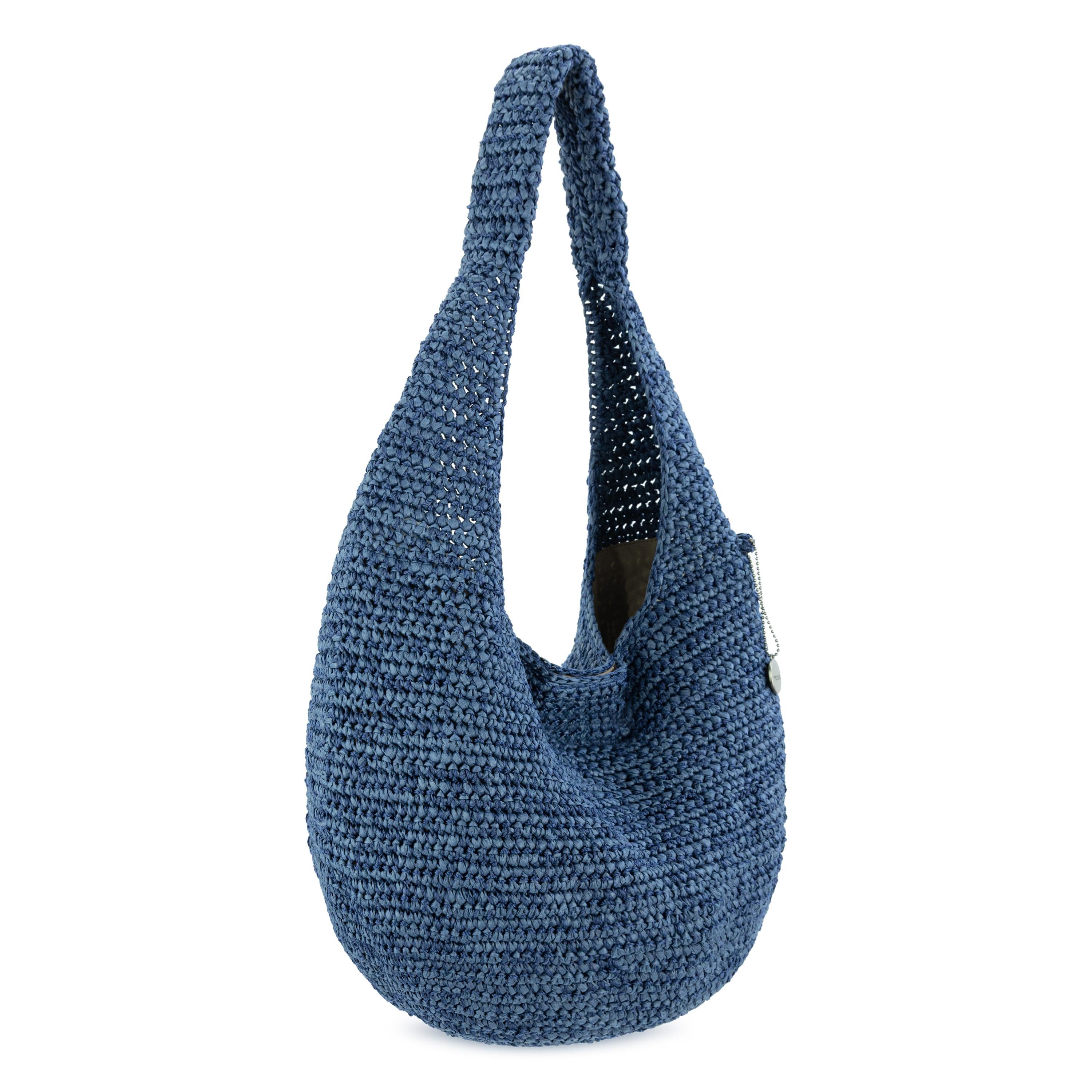 The Sak 120 Small Hobo -|Polypropylene Yarn, Paper Straw - Denim Tonal Straw|