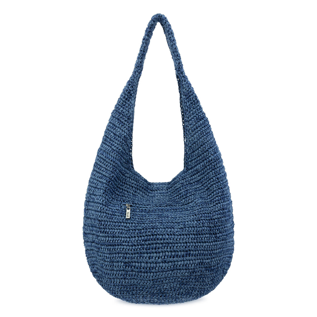 The Sak 120 Small Hobo -|Polypropylene Yarn, Paper Straw - Denim Tonal Straw|
