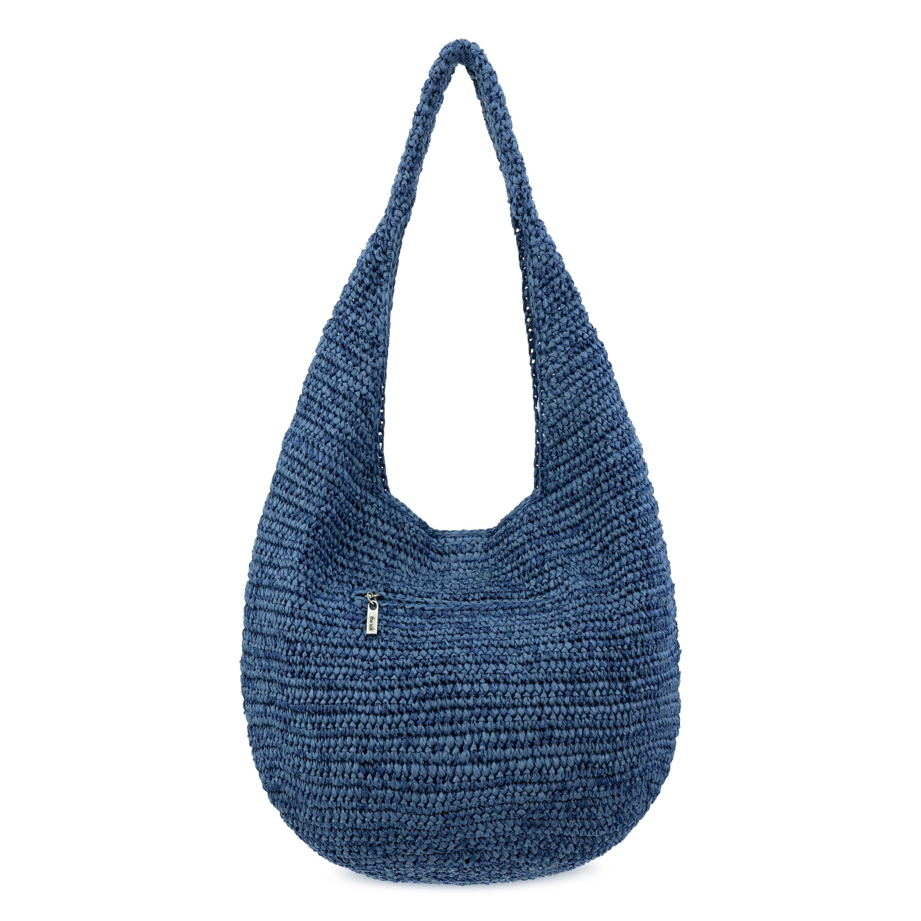 The Sak 120 Small Hobo -|Polypropylene Yarn, Paper Straw - Denim Tonal Straw|