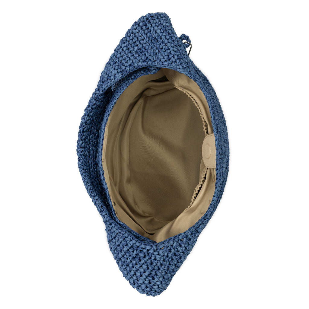 The Sak 120 Small Hobo -|Polypropylene Yarn, Paper Straw - Denim Tonal Straw|