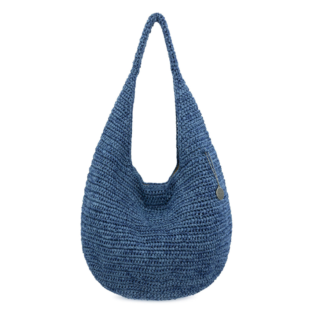 The Sak 120 Small Hobo -|Polypropylene Yarn, Paper Straw - Denim Tonal Straw|