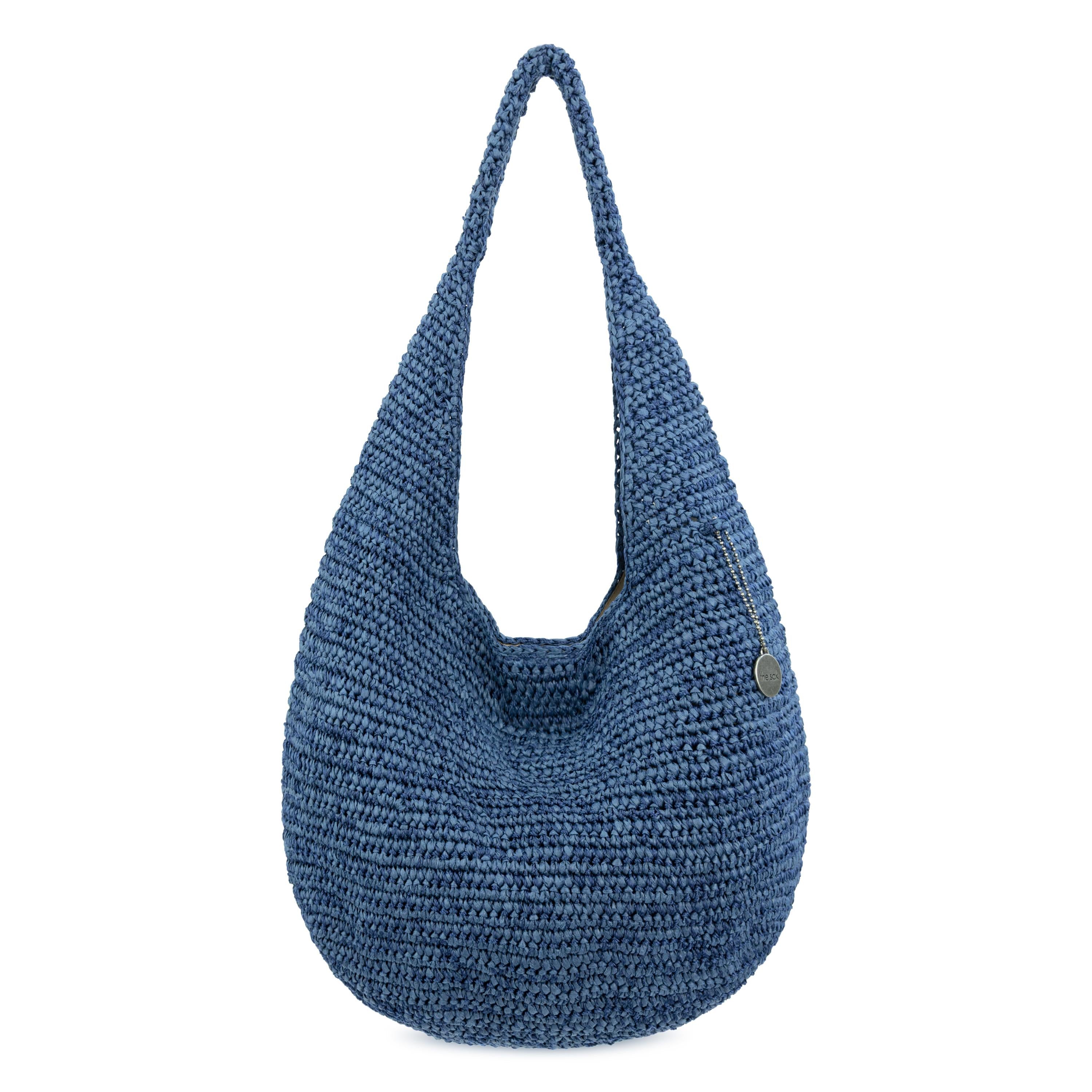 The Sak 120 Small Hobo -|Polypropylene Yarn, Paper Straw - Denim Tonal Straw|