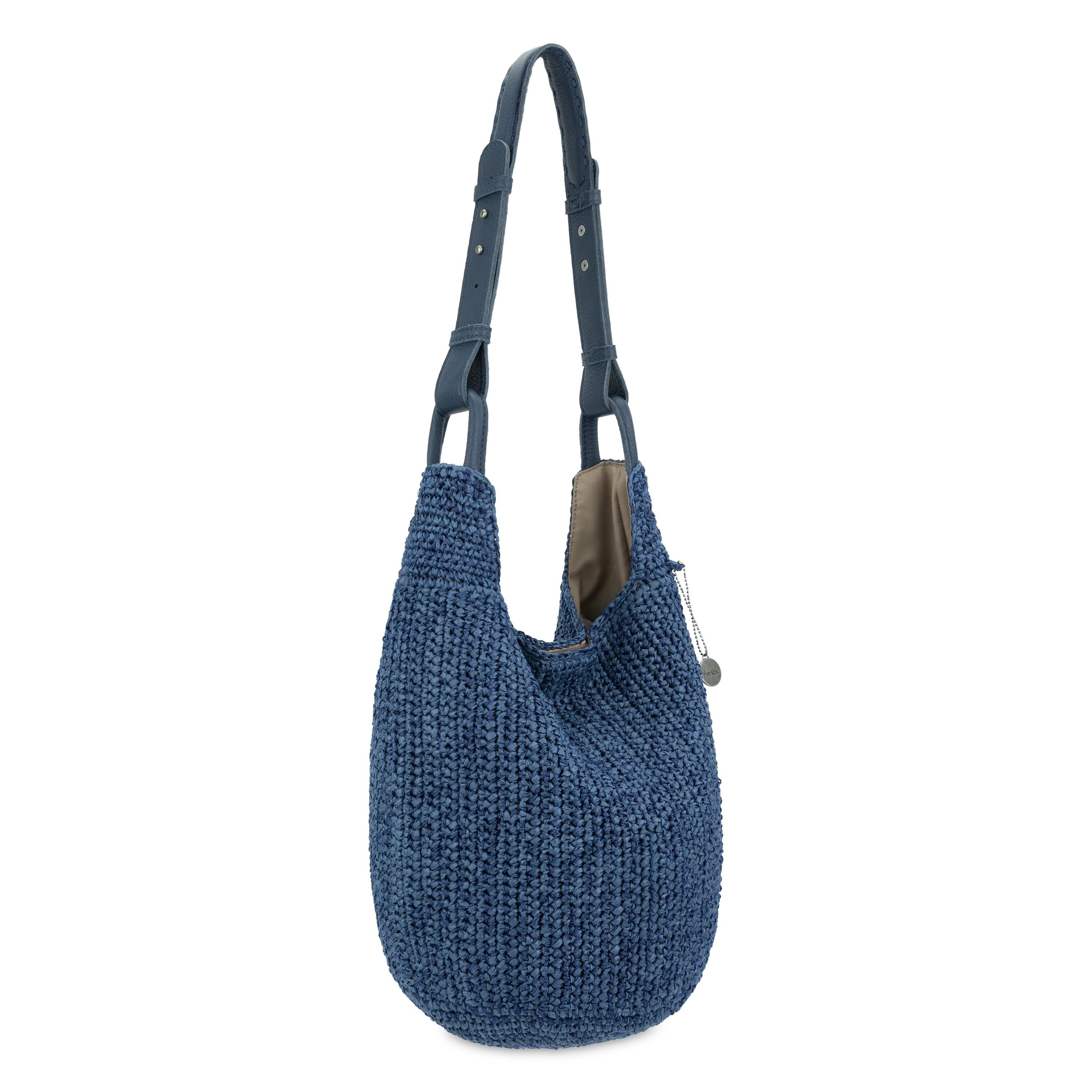 The Sak Los Feliz 120 Hobo - Hand Crochet - Denim Tonal Straw