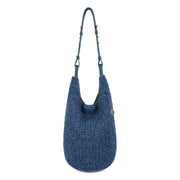 Los Feliz 120 Hobo - Hand Crochet - Denim Tonal Straw