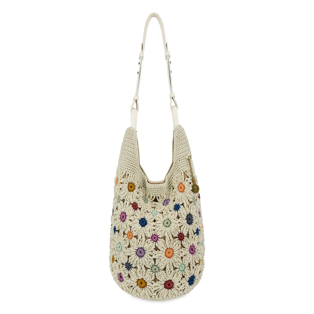 The Sak Los Feliz 120 Hobo - Hand Crochet - Natural Multi Flowers