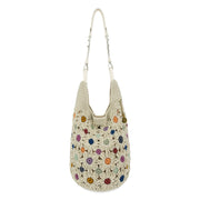 Los Feliz 120 Hobo - Hand Crochet - Natural Multi Flowers