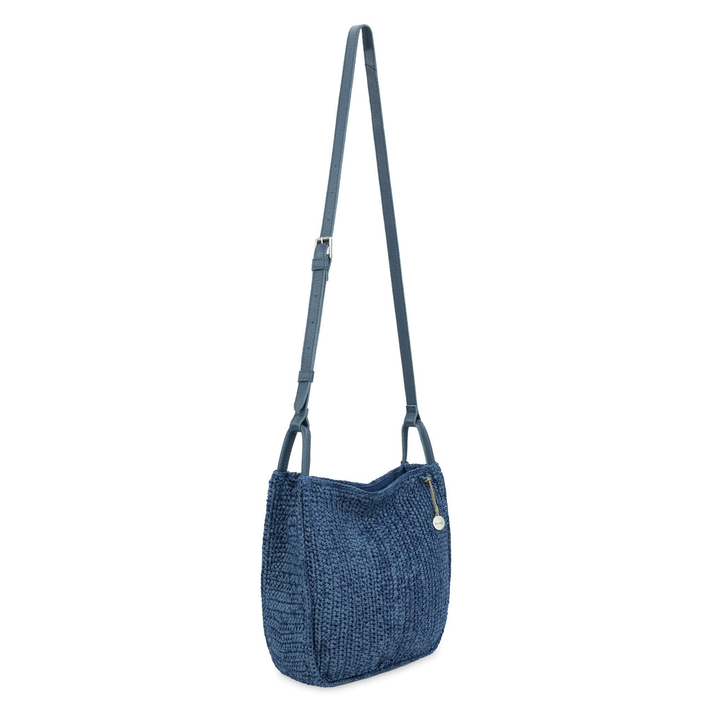 The Sak Los Feliz Slouchy Crossbody -|Polypropylene Yarn, Paper Straw - Denim Tonal Straw|