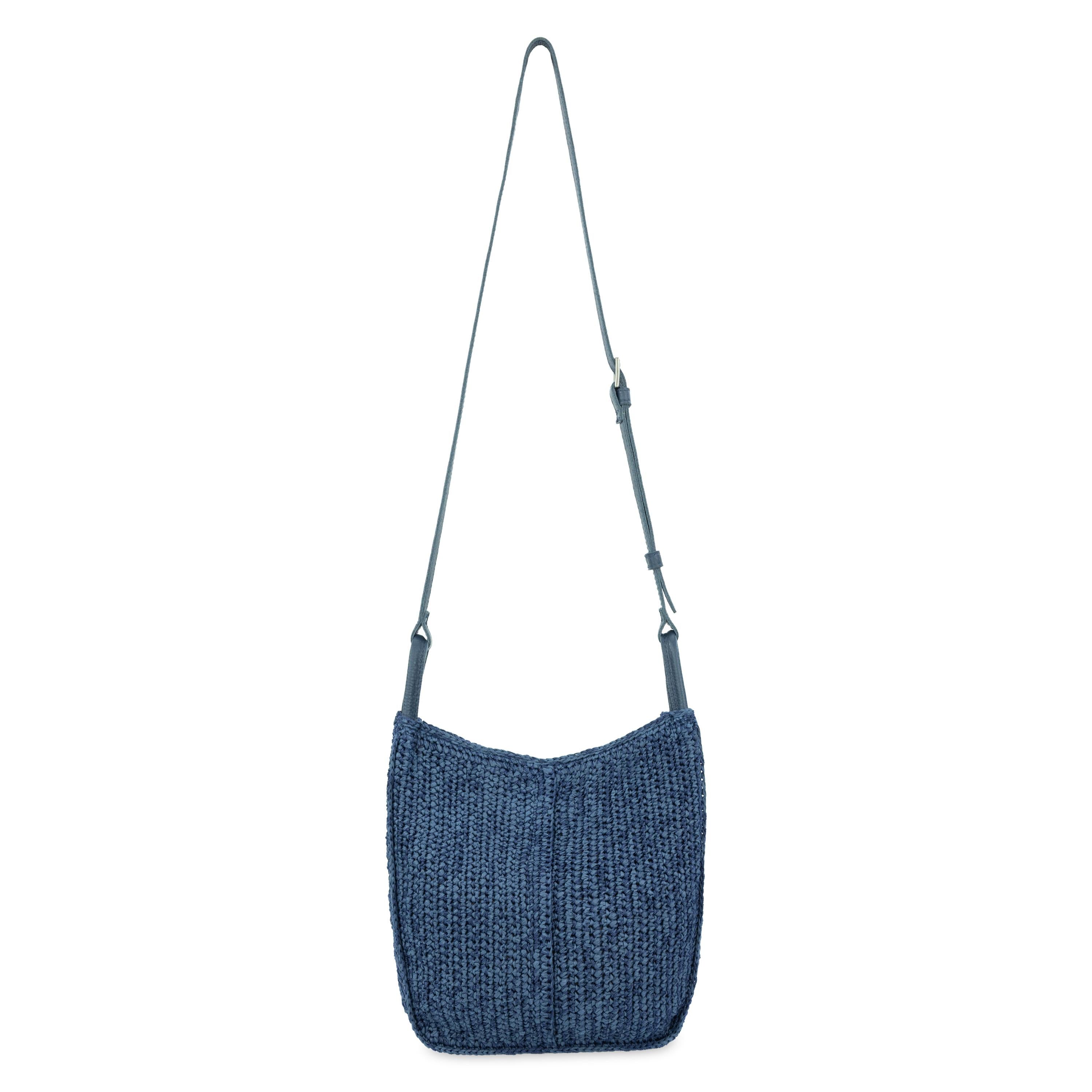 The Sak Los Feliz Slouchy Crossbody -|Polypropylene Yarn, Paper Straw - Denim Tonal Straw|