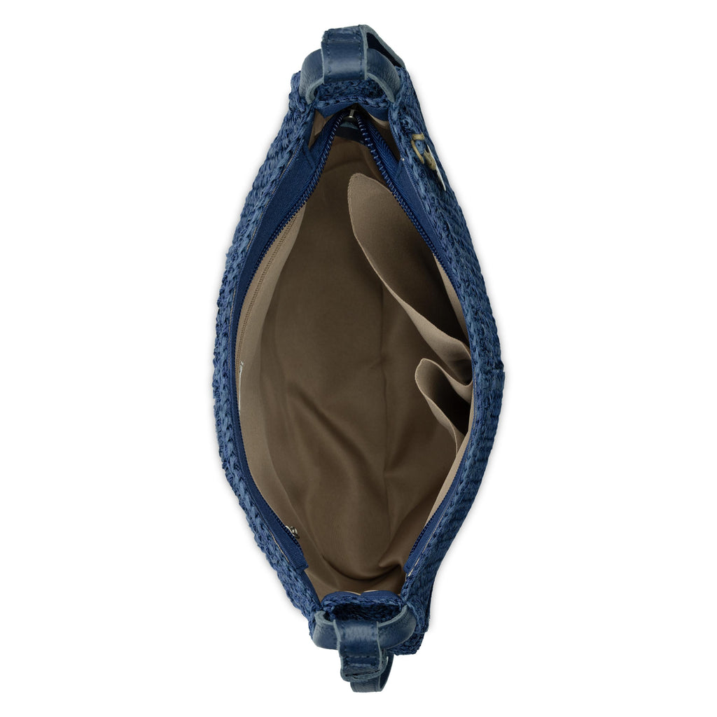 The Sak Los Feliz Slouchy Crossbody -|Polypropylene Yarn, Paper Straw - Denim Tonal Straw|