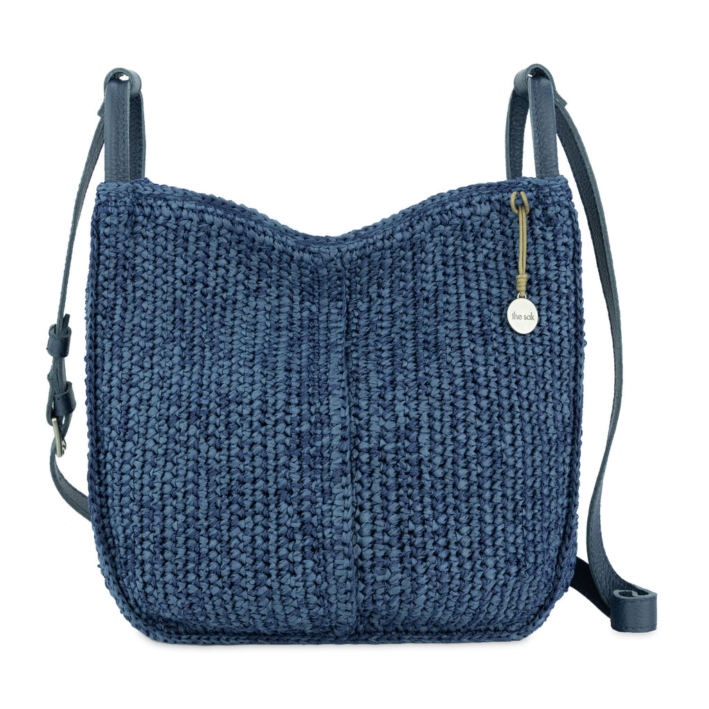 The Sak Los Feliz Slouchy Crossbody -|Polypropylene Yarn, Paper Straw - Denim Tonal Straw|