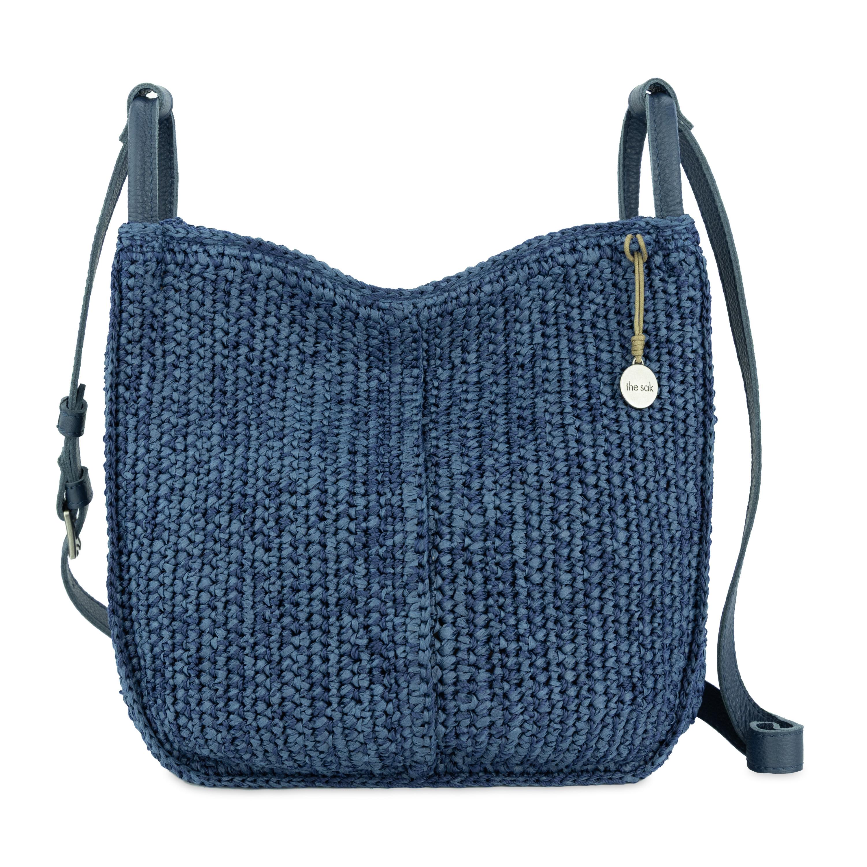 The Sak Los Feliz Slouchy Crossbody -|Polypropylene Yarn, Paper Straw - Denim Tonal Straw|