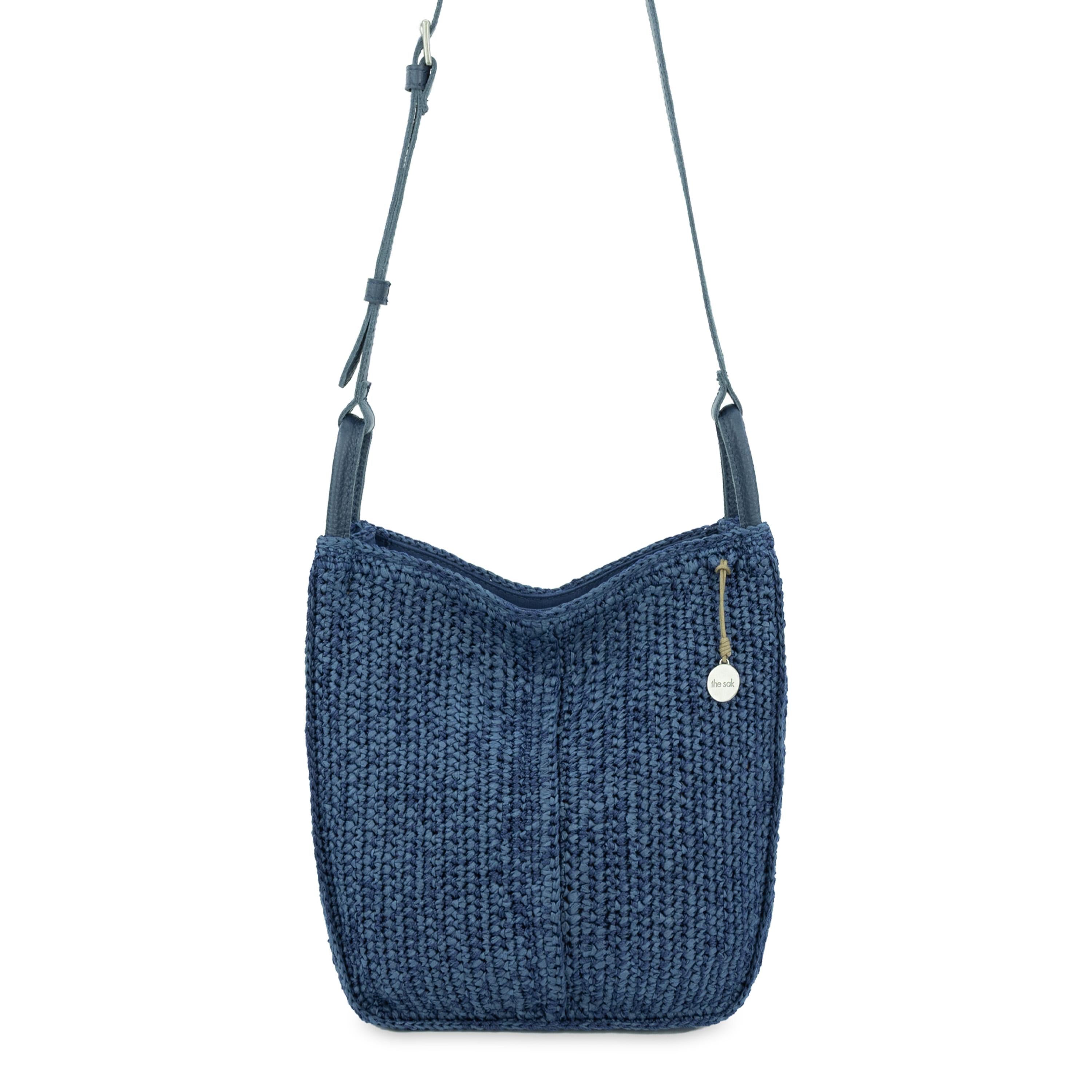 The Sak Los Feliz Slouchy Crossbody -|Polypropylene Yarn, Paper Straw - Denim Tonal Straw|