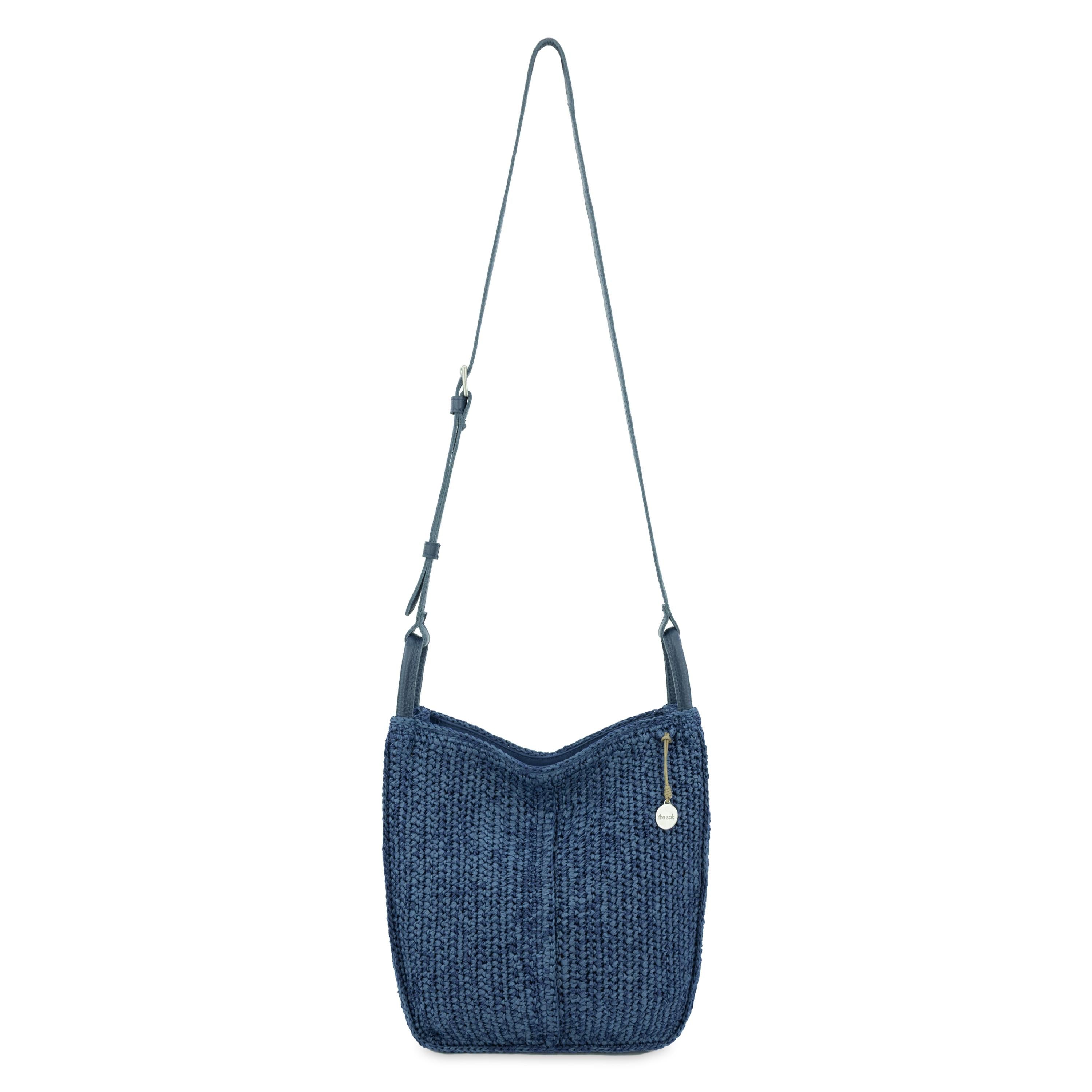The Sak Los Feliz Slouchy Crossbody -|Polypropylene Yarn, Paper Straw - Denim Tonal Straw|