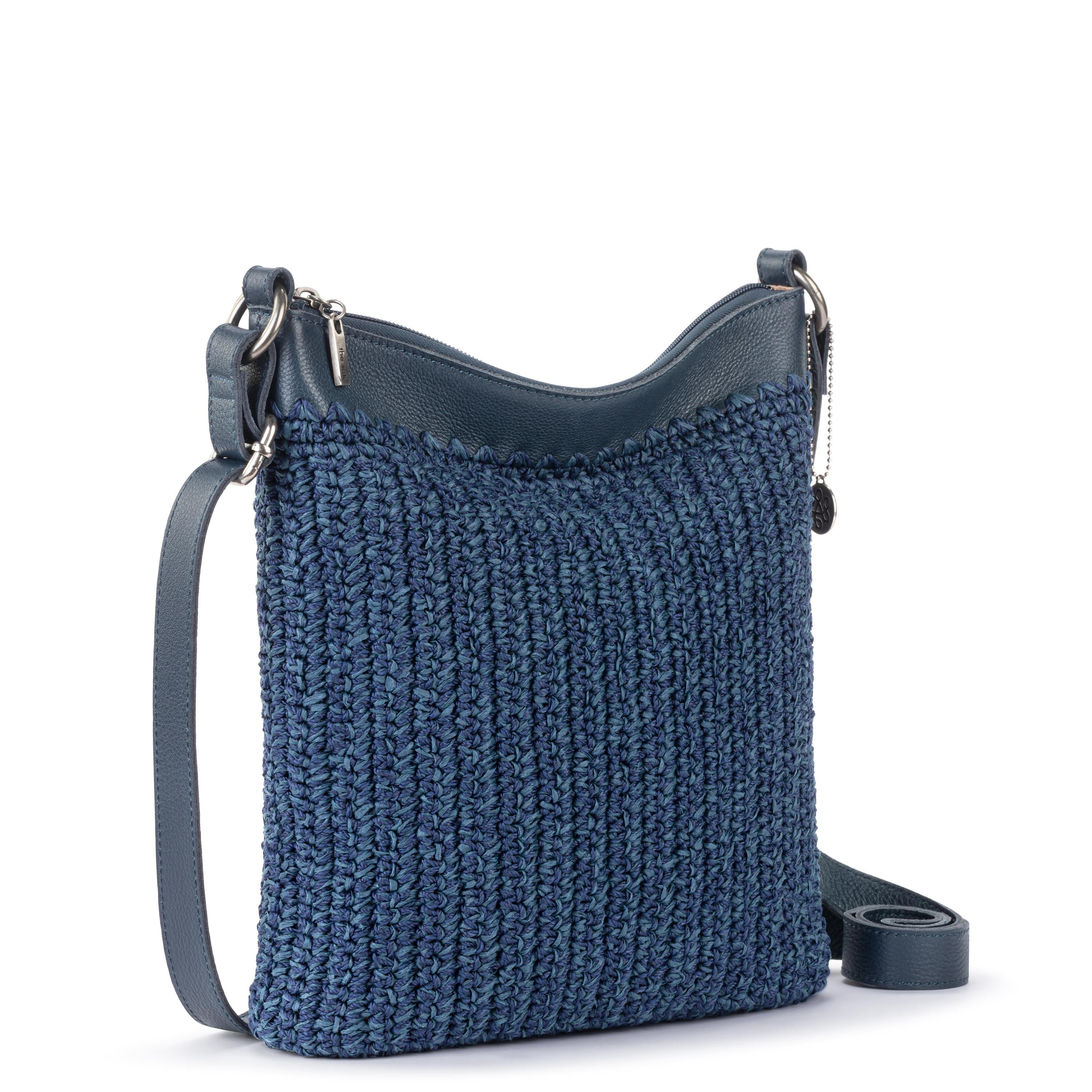 The Sak Lucia Crossbody - Hand Crochet - Denim Tonal Straw