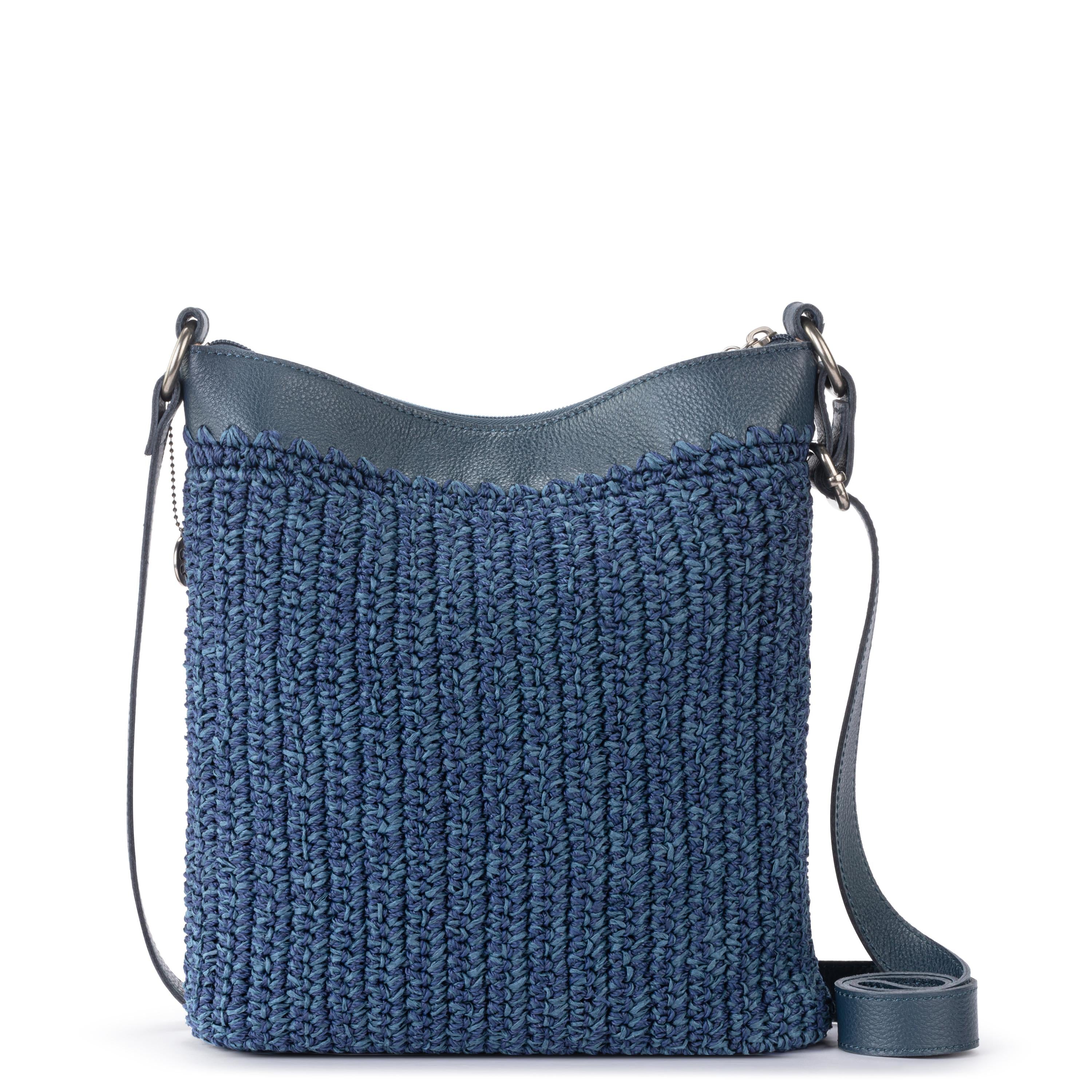 The Sak Lucia Crossbody - Hand Crochet - Denim Tonal Straw