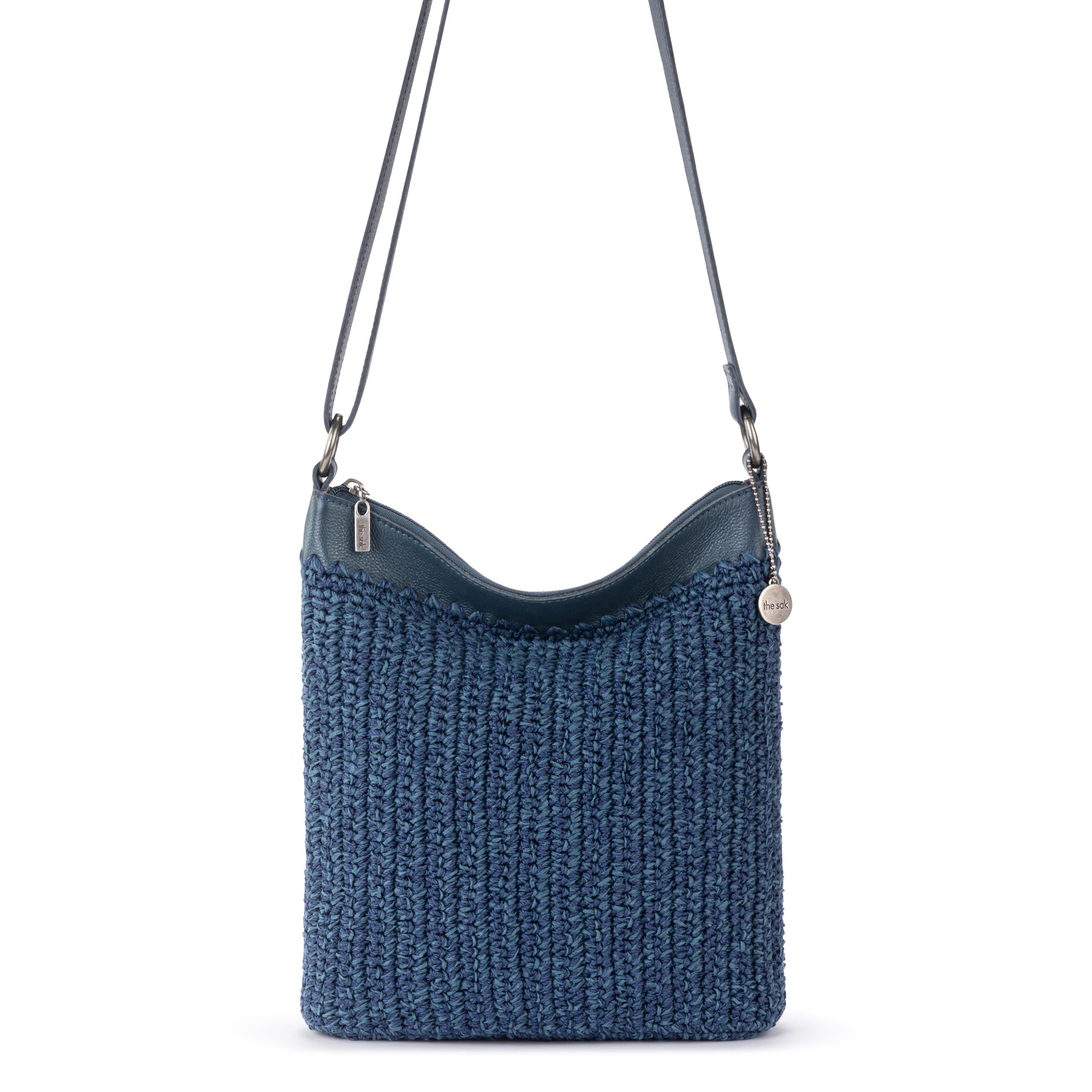 The Sak Lucia Crossbody - Hand Crochet - Denim Tonal Straw