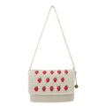 The Sak Marlow Flap Shoulder Bag - Hand Crochet - Natural Strawberries
