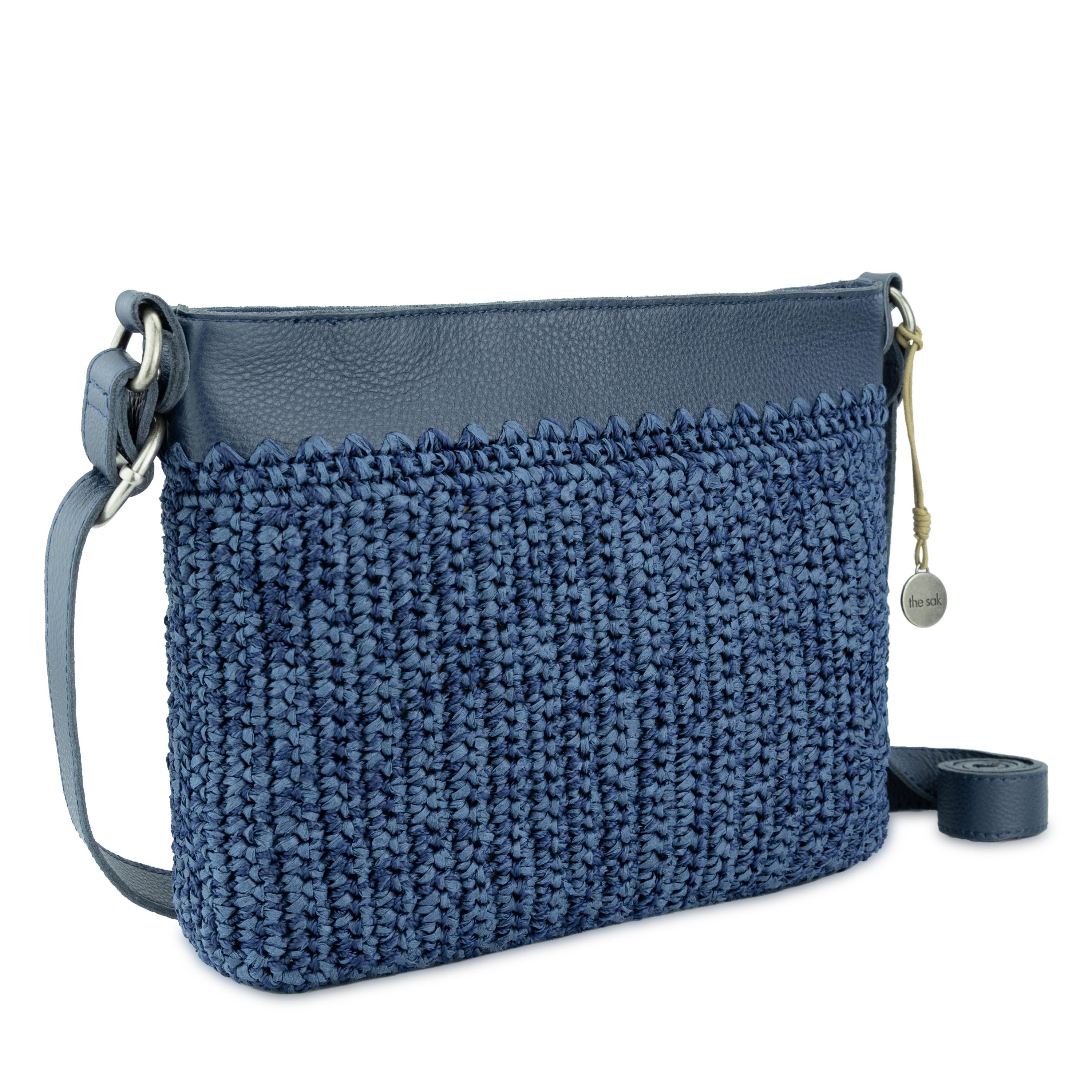 The Sak Melrose Crossbody - Hand Crochet - Denim Tonal Straw
